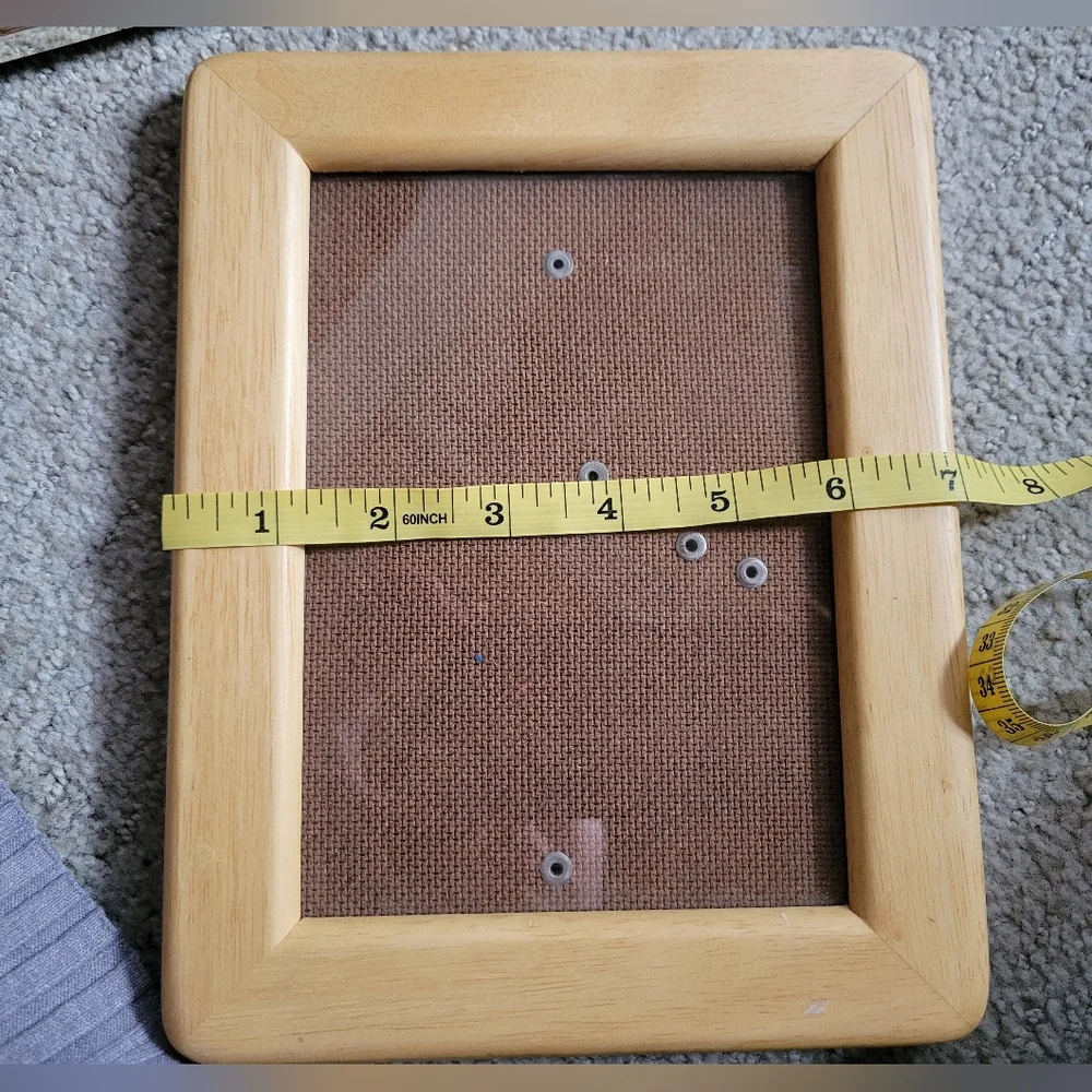 Vintage Mid Century Modern Blonde Wood Photo Frame, 4.5
